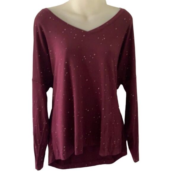 Soma Red Pajama Top with Long Sleeves and Relaxed Fit - Picture 2 of 6